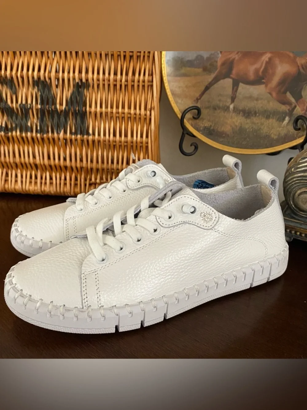 Yokono Flow 004 White Leather Sneaker 6.5 (37) Made In Spain NEW - Picture 2 of 7